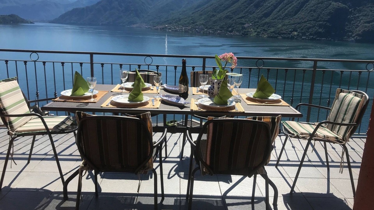 Argegno Apartment | Villa Panoramica 180 degree views of Lake Como from the wrap around terrace