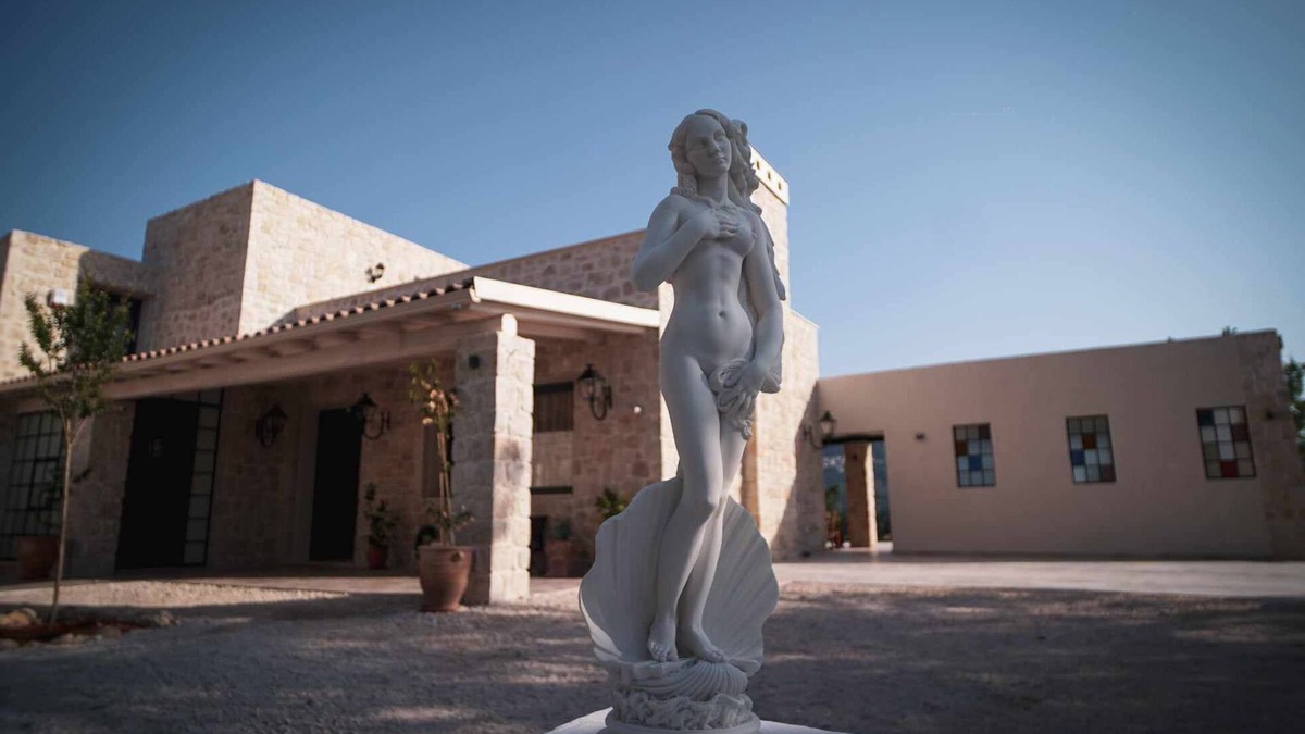 Achilleio Villa | Villa Stratos Corfu-New stone modern Villa with private pool and hot tub.