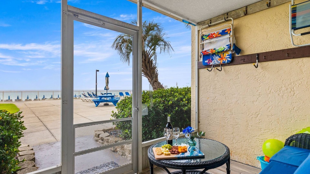 Biltmore Beach Condo | Walk out Gulf Front Updated 2 BR - No Elevators needed!