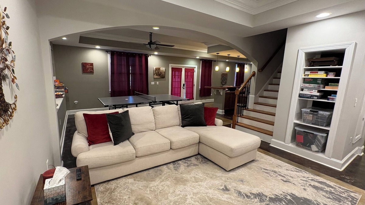 Raleigh Apartment | Walkout Basement apartment with a private entrance facing a wooded backyard.