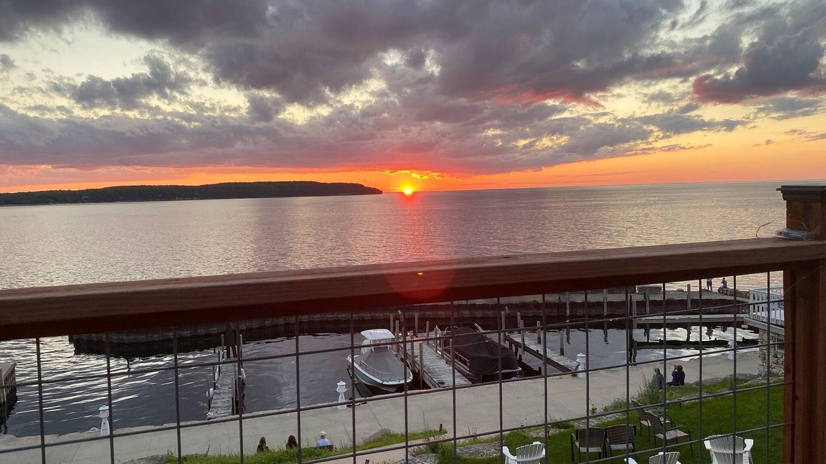 Gills Rock Condo | Waterfront condo - amazing sunsets. Atop Shoreline Restaurant by motel & marina.