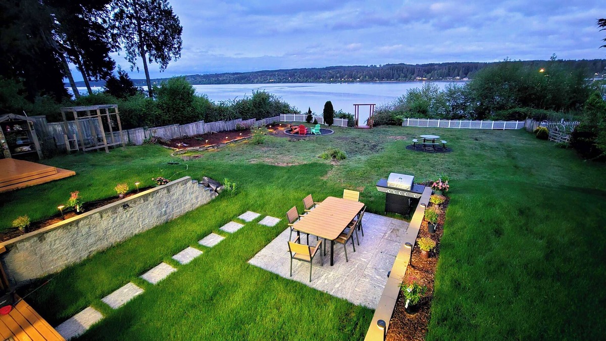 Kingston House | Waterfront Home for 6: Private Beach, Hot Tub, Fire Pit & Game Room