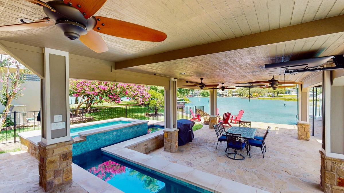Granite Shoals House | Waterfront house on Lake LBJ with private pool & two hot tubs, kitchen, WIFI