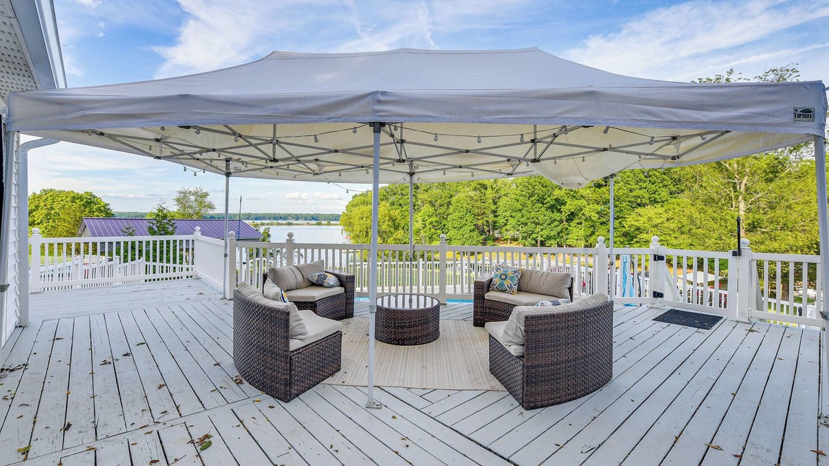 Aspen Hill House | Waterfront Lake Anna Home: Porch & Fire Pit