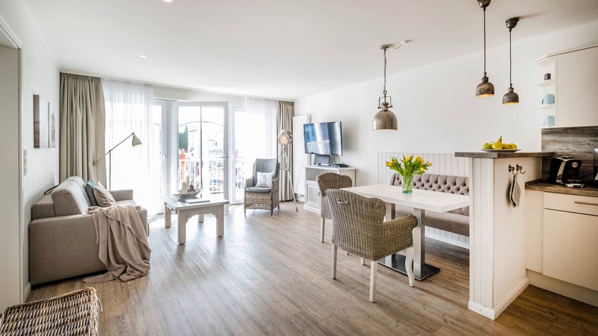 Busum Apartment | Weisse Villa - Apartment für 2 Personen am Hafen von Büsum