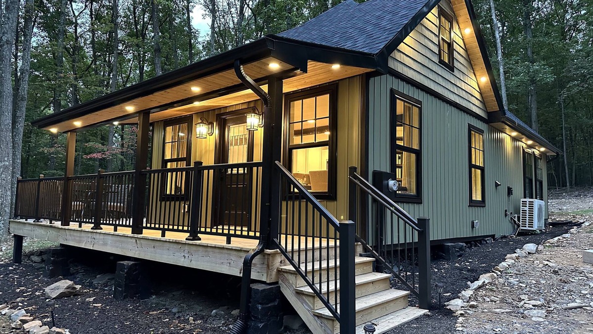 Hedgesville Cabin | Whiskey Acres - Modern Cabin w/HotTub, Firepit, CornHole + Axe Throwing Areas