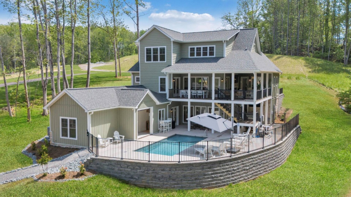 Moneta House | Whispering Pines Estate, Waterfront Luxury w/Covered Verandas + Heated Salt Pool, Hot Tub, Dock!