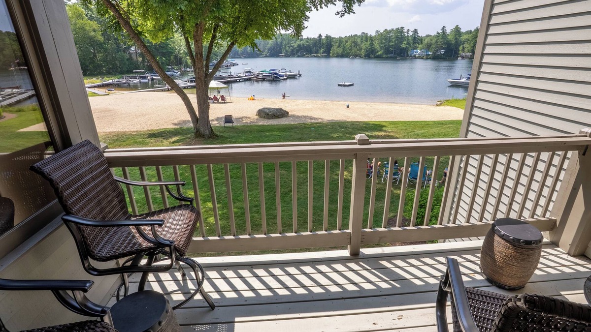 Mirror Lake House | Winnipesaukee lakefront townhome getaway with private beach, 3BRs, peaceful