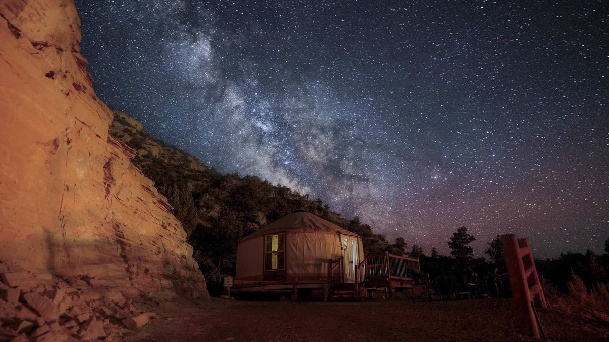Orderville House | Yurt 8: King Suite, Private Bath, Stargazing Haven