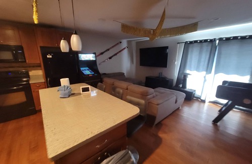 Straight Creek Ponds Condo | 3BR 2BA condo in Dillon with 80s arcade, foosball table hot tub swimming pool.