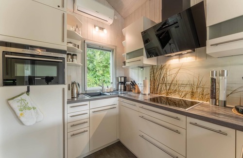 Norderteil House | 4 person luxury holiday home with sauna, wood-burning stove, air conditioning, canoe and lake view in Otterndorf