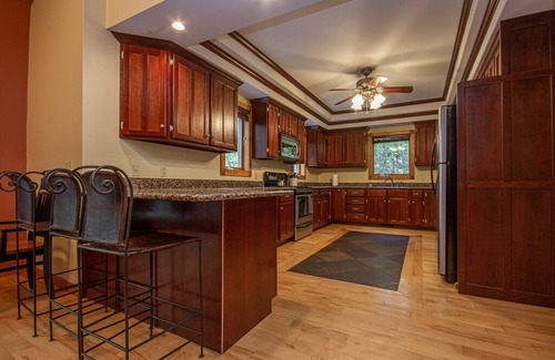 The Galena Territory House | 4BR | Serene Wooded Galena Territory Getaway! Hot Tub, Pool Table & Dog-Friendly