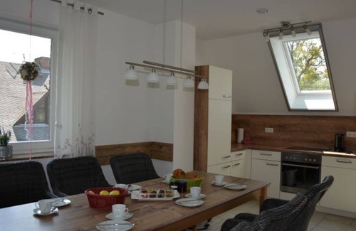 Burg-Kauper Apartment | Apartment Heuboden - Spreewaldscheune am Fließ-Ferienwohnungen am Wasser in Burg