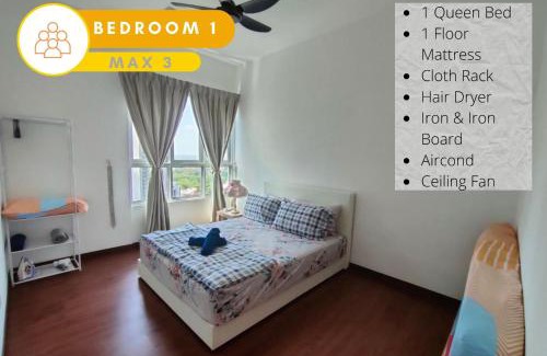 Shah Alam Apartment | Beauty 2R2B Relaxing Skyline Views #GA3