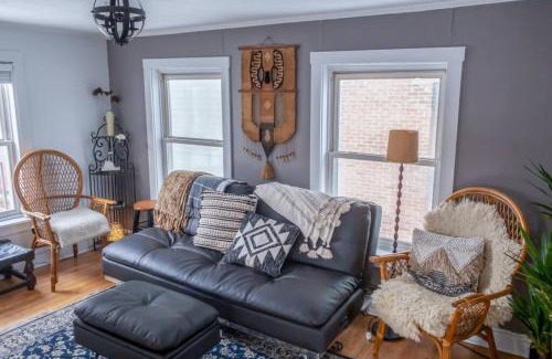 Winooski Falls Mill District Apartment | Bohemian Compound with Hot Tub