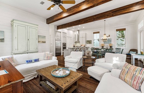 Watercolor House | Book Now for Fall Stays! Park District - 3 Blocks from the Beach! Low-Speed Vehicle! Fireplace!
