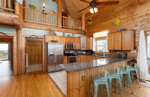 North Topsail Beach House | Boomerang: Oceanfront Log Cabin in N. Topsail