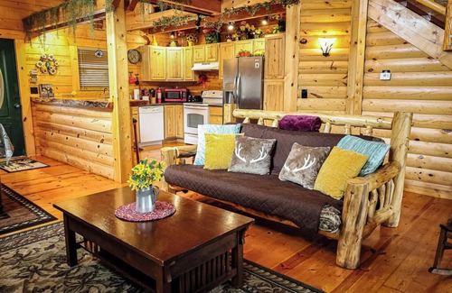 Blue Eye Cabin | Branson Missouri Luxury Log Cabin on Quiet Pine Ridge forest above Lake, Jacuuzi