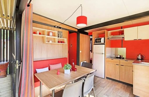 Saint-Leger-de-Fougeret Ski Chalet | Camping LA FOUGERAIE * - Panoramic Chalet Pilotis - 2 bedrooms 5 people