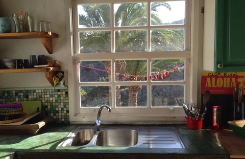 Hermigua House | Casa CASA ALOHA Palm oasis over the sea in the nature reserve in La Gomera