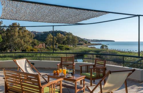 Almyros Villa | Coastal Dream beachView Jacuzzi& sauna free parking WiFi 2 bedroom