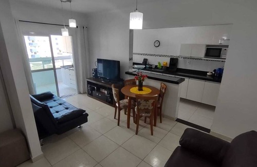 Praia Grande Apartment | Complete apartment with sea view, 1 block from the beach and 1 parking space