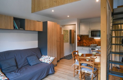 Allevard Apartment | Cosy Studio Mezzanine Apartment with Mountain View and Balcony