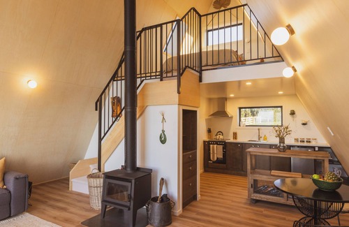 Hurunui District Cabin | Cozy A Frame Cabin located on a working sheep and beef farm with hot tub