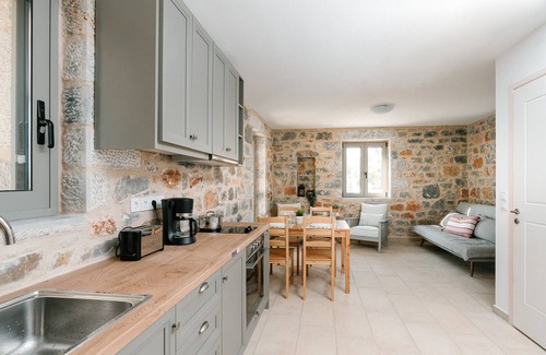 Stoupa Villa | Dione Villa 3: private pool - amazing sea view - traditional minimal stone villa