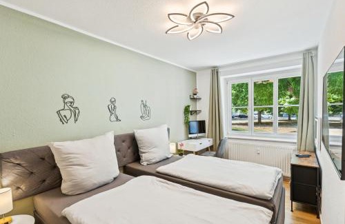 Mickten Apartment | DresdenStay Nähe Elbepark 2 Schlafzimmer Kamin PS4