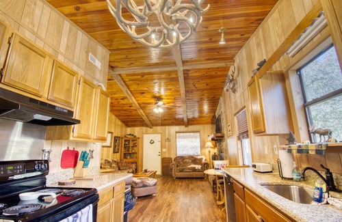 Cosby Cabin | Dual cabin: 2 acres, fireplace, firepit, creek: 4 bdrm