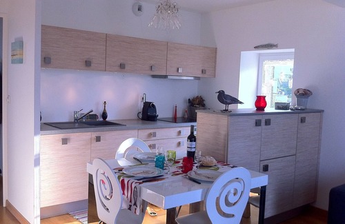 Pleherel-Plage-Vieux-Bourg Apartment | Duplex apartment with large terrace overlooking the sea and Cap Fréhel