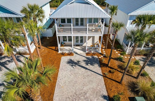 West Panama City Beach House | Footprints in the Sand Private House- Sleeps 12 Pool- Dog Friendly