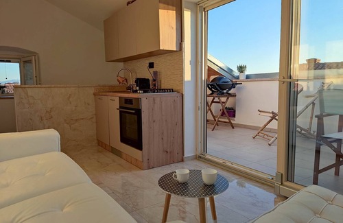 Municipality of Omisalj House | Fully Renewed old Town House With top Floor Terrace and Amazing sea View