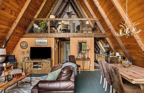 Gaylord Ski Chalet | Golf/Ski A-Frame Chalet w/Hot Tub, Sauna, 2 King Beds - Near Town