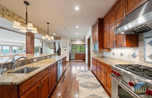 Lake Geneva House | Grand Luxe | Geneva Lakefront Escape | Private Pier | Tennis & Pickleball Court | Views