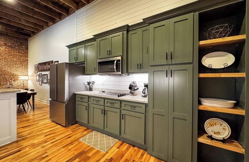 Hartselle Apartment | Historic Strand Theater Loft - Luxury Downtown Hartselle Retreat!
