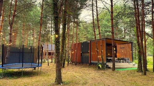 Rakow House | LEŚNY LUZ domek całoroczny w lesie nad jeziorem, duży taras, basen, boisko do siatkówki, kino plenerowe, ognisko i grill