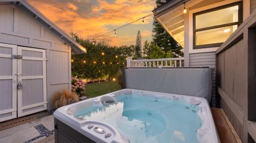 South Park House | Luxe Backyard Oasis w Hot Tub Chic Design South Park Sanctuary