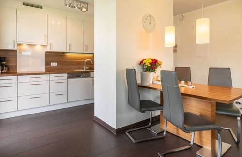 Ostseebad Baabe Apartment | Luxury apartment with sauna, corner bath, fireplace, wireless, beach chair on patio