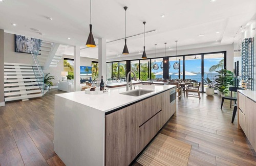 North Bay Village Villa | Luxury Bayfront Villa with Pool New Construction