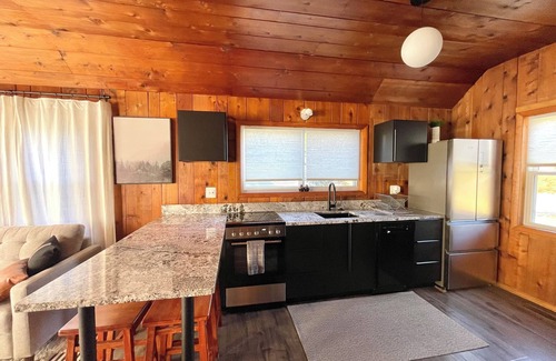 Roscommon House | Modern Cabin Higgins Lake; walk to Hiking, XC Ski, River, Town, near golf + ORV