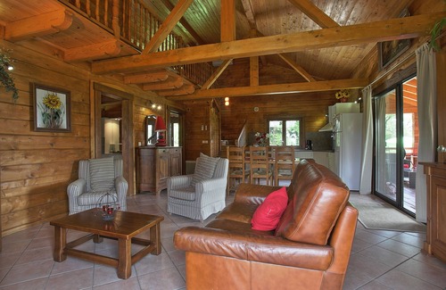 Saissac Ski Chalet | Modern wooden chalet with heated swimming pool, jacuzzi, spa and sauna