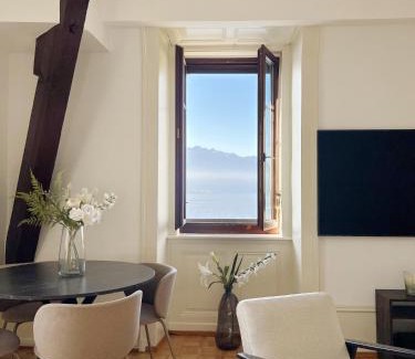 Montreux City Centre Apartment | Montreux Riviera Suite Waterfront 3 Bedrooms Private Parking