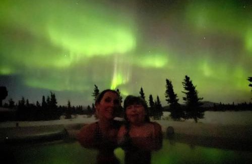 Healy House | Northern Lights from Hot Tub, Denali National Park