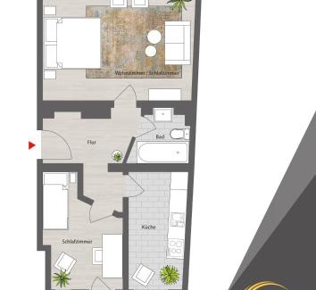 Krampfervorstadt Apartment | NUWILU ONE - Apartment mit Balkon im Herzen Erfurts - Magenta TV- Netflix - Disney