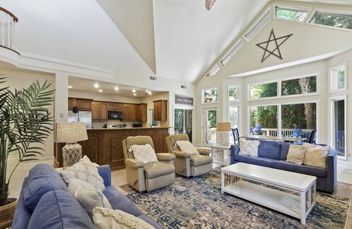 Lawton Woods House | PET FRIENDLY Sea Pines Home! Private Pool, Sleeps 12!