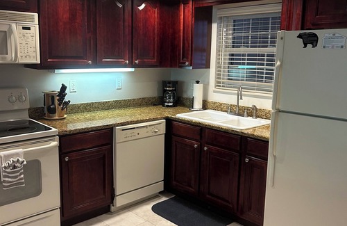 Gatlinburg Condo | Remodeled! Large balcony overlooking the creek with amazing sounds
