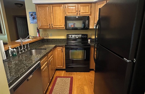 Lincoln Condo | Riverfront Condo, walk to Mountain and Town!