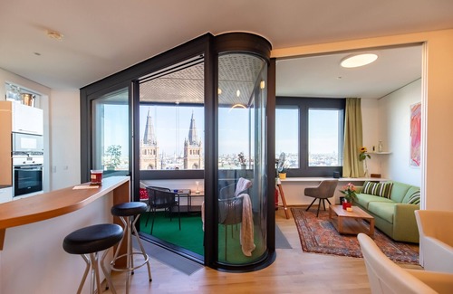 Ottakring House | Roof-top panorama suite with distant views over Vienna